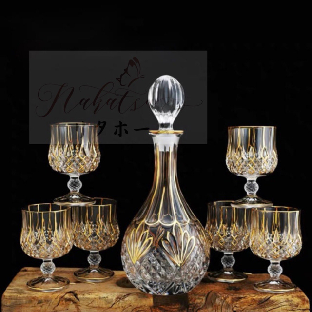 デカンタとグラスセット ガラス食器 ．ウイスキーグラス ロックグラス 7点セットデカンタ一つとグラス六個