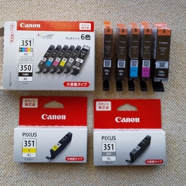 Canon bci-351XL 6本、bci-350XL 1本