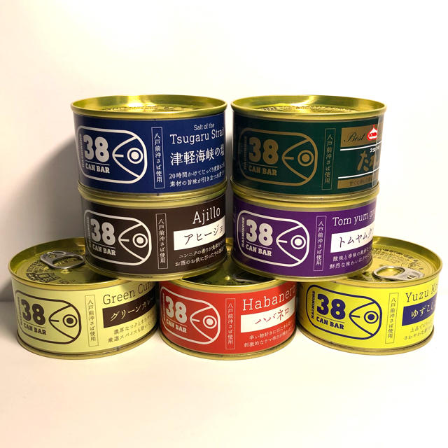 サバ缶　38 CAN BAR 7種類×2 14個セット りゅい様専用 食品/飲料/酒の加工食品(缶詰/瓶詰)の商品写真