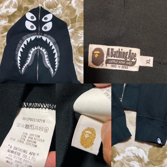 BAPE APE BOUNTY HUNTER シャークパーカー　MAD パーカー