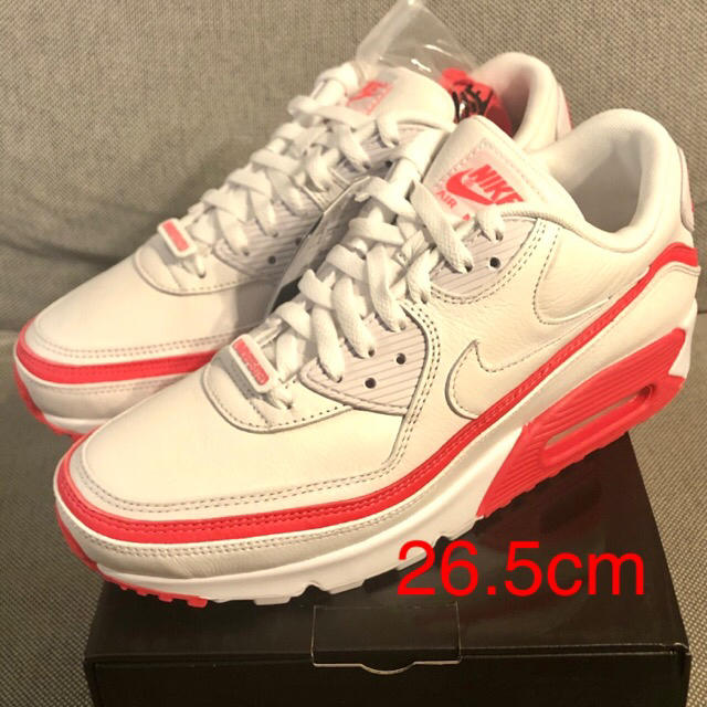 26.5 先行販売分★Undefeated NIKE AIR MAX 90 白赤靴/シューズ