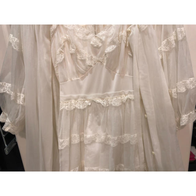 GUNNE SAX(ガニーサックス)のvintage 1950s white dress レースワンピース　古着 レディースのワンピース(ロングワンピース/マキシワンピース)の商品写真