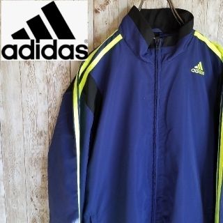 アディダス(adidas)の【美品★アディダス】adidas メンズ トラックジャケット 蛍光色3本ライン(ナイロンジャケット)