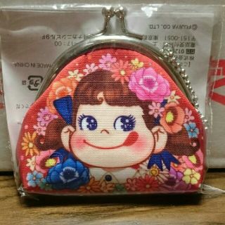 フジヤ(不二家)のペコちゃんミニがま口  レッド(キャラクターグッズ)