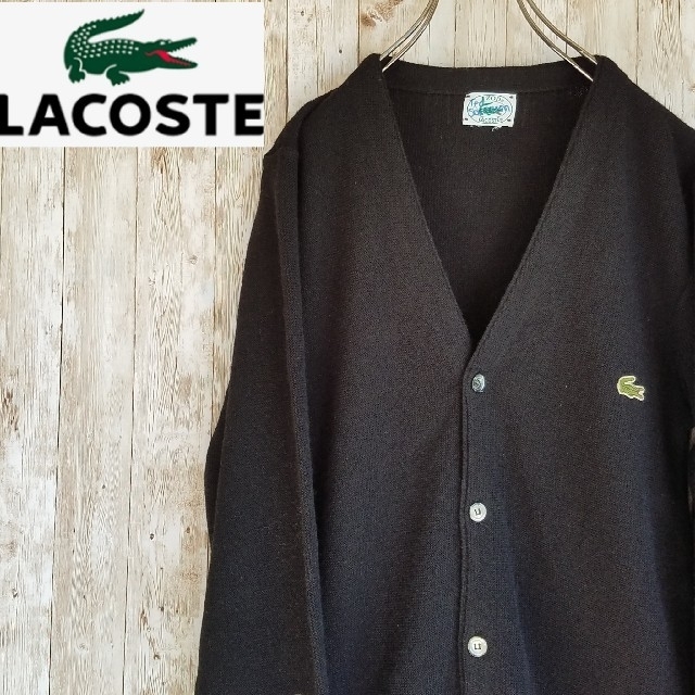 LACOSTE(ラコステ)の【大人気★ IZODラコステ】70-80s カーディガン 黒★ヴィンテージ 美品 メンズのトップス(カーディガン)の商品写真