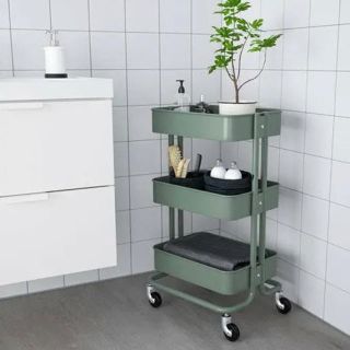 イケア(IKEA)の【新品】IKEA RASKOG キッチンワゴン グレーグリーン イケア ワゴン(収納/キッチン雑貨)