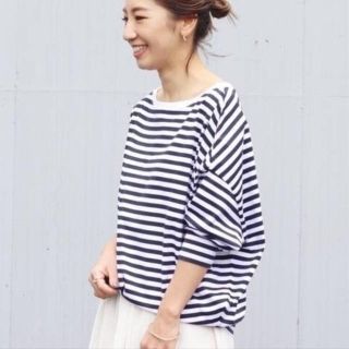 プラージュ(Plage)の【新品タグ付】Plage【R’IAM】FEMININE ボーダー T ネイビー(Tシャツ(長袖/七分))