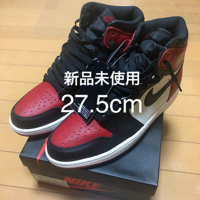 27.5cm airjordan1 bred toe nike