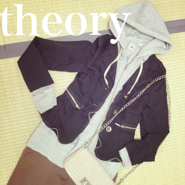 theory(セオリー)の美品theory♡モードZIPジャケット レディースのジャケット/アウター(テーラードジャケット)の商品写真
