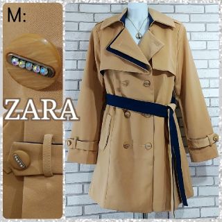 ザラ(ZARA)のM: 新品 トレンチコート／ザラ★未使用★キャメル(トレンチコート)