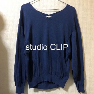 スタディオクリップ(STUDIO CLIP)のstudio CLIP◆Vネックニット(ニット/セーター)