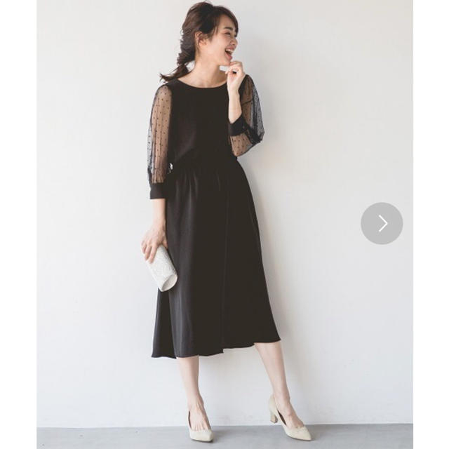 apart by lowrys(アパートバイローリーズ)の美品*apart by lowrys OCドットチュールワンピース*結婚式二次会 レディースのワンピース(ロングワンピース/マキシワンピース)の商品写真