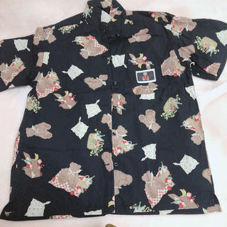 ピンクハウス(PINK HOUSE)のクマさん オープンカラーシャツ 開襟シャツ 古着 ピンクハウス(シャツ/ブラウス(半袖/袖なし))