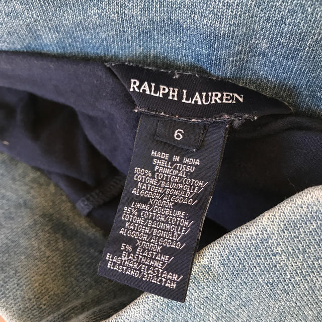 Ralph Lauren(ラルフローレン)のRALPHLAUREN インナーパンツ付きデニムスカート キッズ/ベビー/マタニティのキッズ服女の子用(90cm~)(スカート)の商品写真