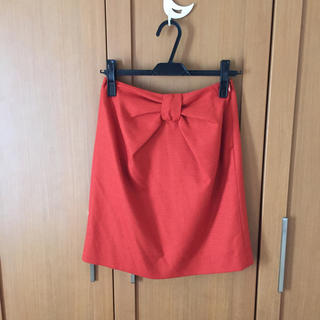 ルラシェ(relacher)のブラッドオレンジカラー リボンスカート(ひざ丈スカート)