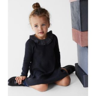 ザラキッズ(ZARA KIDS)のザラベイビー フリル  ニット　ワンピース(ワンピース)