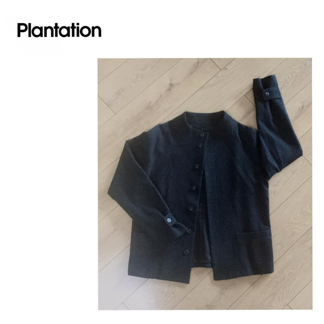 Plantation(プランテーション)のplantation/wool ノーカラー　ハーフコート レディースのジャケット/アウター(チェスターコート)の商品写真