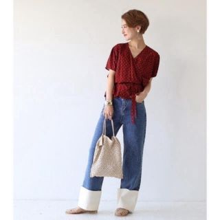 トゥデイフル(TODAYFUL)のTODAYFUL フラワードットシャツ ブラウス 花柄 カシュクール レッド 春(シャツ/ブラウス(半袖/袖なし))