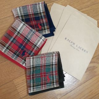 ラルフローレン(Ralph Lauren)のラルフローレンRALPH LAUREN　ガーゼハンカチ　3枚セット(ハンカチ)