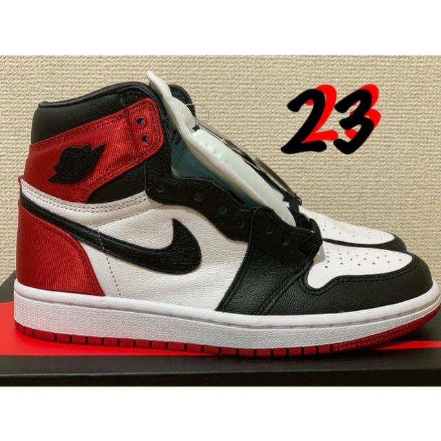 NIKE AIR JORDAN 1 SATIN BLACK TOE 23cm