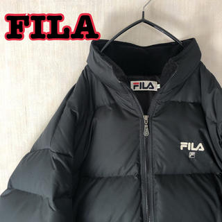フィラ(FILA)の【美品】FILA フィラ　ダウンジャケット　黒　L LL 2L(ダウンジャケット)