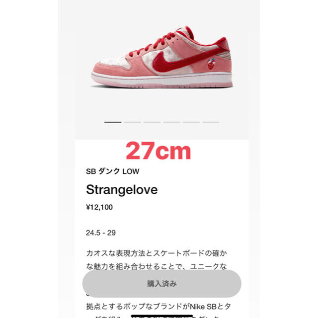 NIKE(ナイキ)のSB ダンク LOW strangelove メンズの靴/シューズ(スニーカー)の商品写真