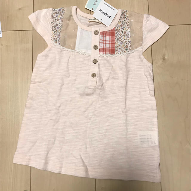 Biquette(ビケット)のビケット　パッチワークTシャツ キッズ/ベビー/マタニティのキッズ服女の子用(90cm~)(Tシャツ/カットソー)の商品写真