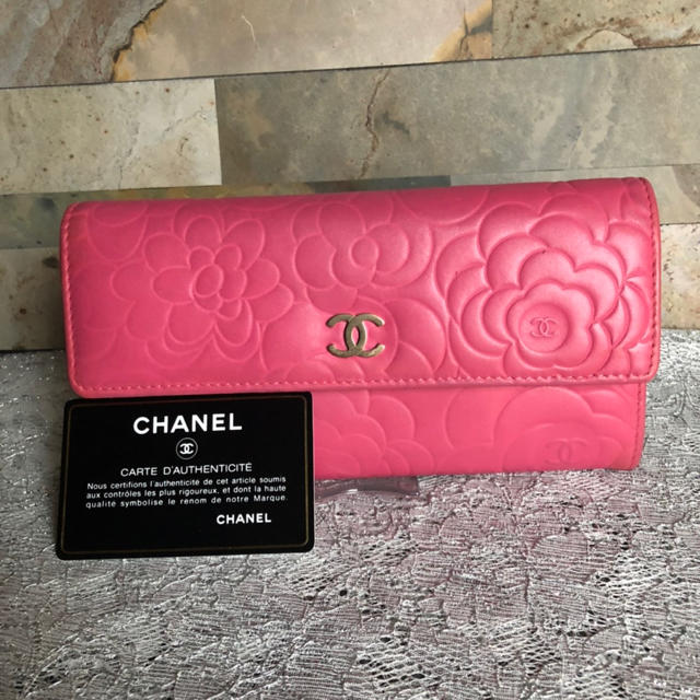 【売切れ】CHANEL シャネル　カメリア　長財布　ピンク