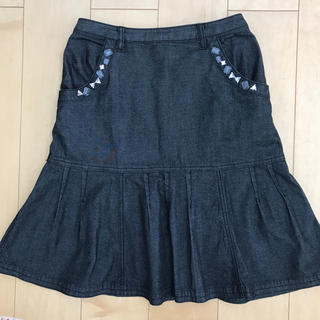 ALMA EN ROSE  ビジュー 付きスカート M〜L(ひざ丈スカート)