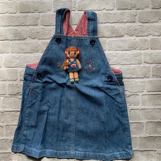 ミキハウス(mikihouse)のミキハウス　ぬいぐるみつきサロペットスカート　90 USED(ワンピース)