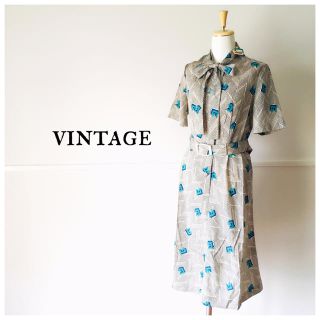 サンタモニカ(Santa Monica)の未使用タグ付　vintage rétro one-piece🇯🇵(ひざ丈ワンピース)