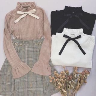 エブリン リボンニットトップス ブラウス