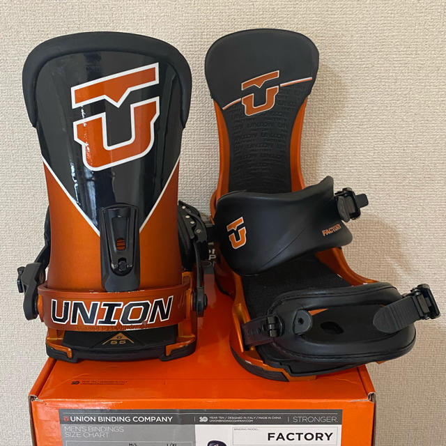 BURTON(バートン)の送料込み UNION FACTORY ユニオン ファクトリー オレンジ スポーツ/アウトドアのスノーボード(バインディング)の商品写真