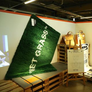 イケア(IKEA)のikea ヴァージル　MARKERAD WET GRASS(ラグ)