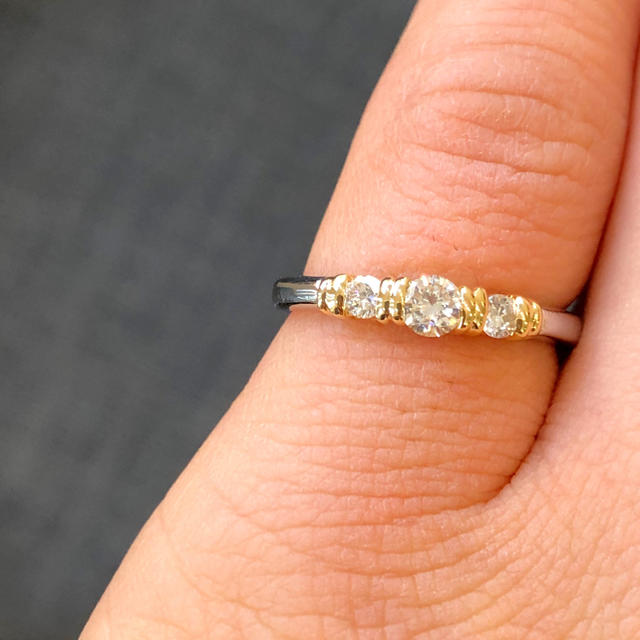 ななこ様専用✨合計0.3ct✨ダイヤモンド❣️Pt900 K18 リング 指輪 レディースのアクセサリー(リング(指輪))の商品写真