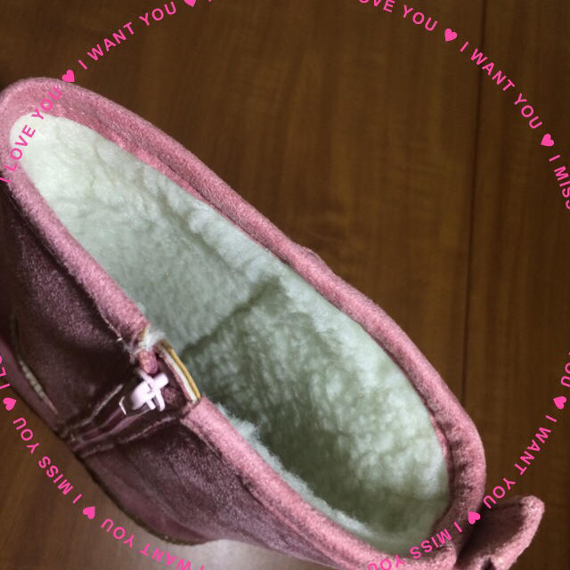 ハレイワ ボアブーツ21cmピンク キッズ/ベビー/マタニティのキッズ靴/シューズ(15cm~)(ブーツ)の商品写真