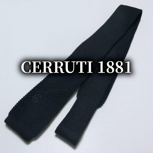 Cerruti(セルッティ)のセルッティ1881 ロゴ ブラック ネクタイ ニットタイ B101-J09 メンズのファッション小物(ネクタイ)の商品写真