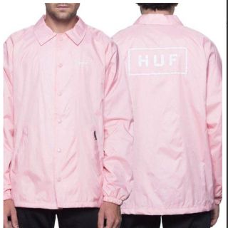 ハフ(HUF)のBAR LOGO JACKET コーチジャケット ピンク Mサイズ(ナイロンジャケット)