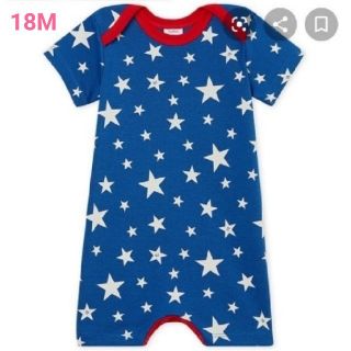 プチバトー(PETIT BATEAU)の【タグ付き】プチバトー　星柄　半袖　ロンパース　18M　81cm(ロンパース)