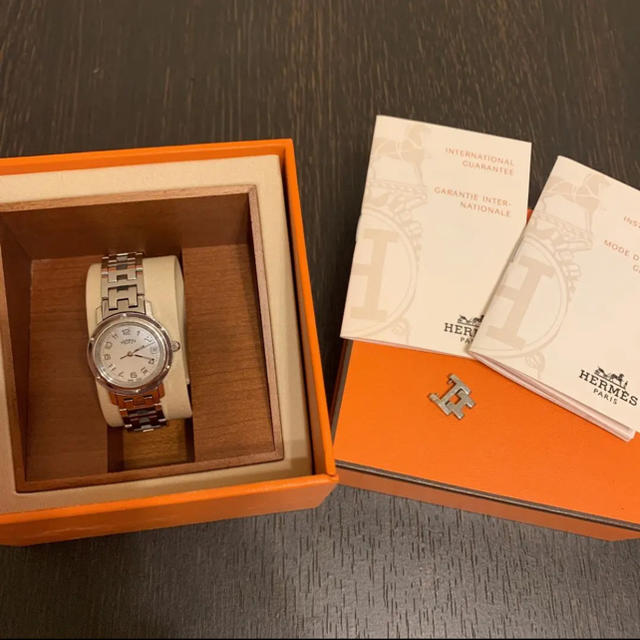 エルメス  Hermes  クリッパー  ホワイト シェル