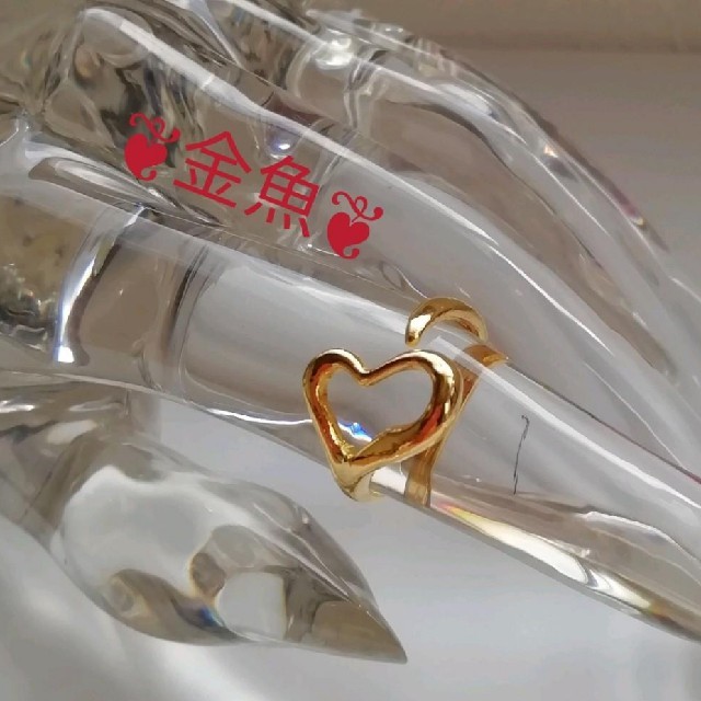 【K24】純金・24K・♡・ハートのリング・可愛い・幸運・恋愛運・金運・福・綺麗 レディースのアクセサリー(リング(指輪))の商品写真