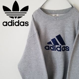 アディダス(adidas)の90S アディダス スウェット 刺繍ロゴ オーバーサイズ ビックロゴ(スウェット)