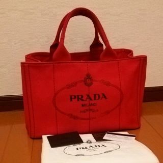 プラダ(PRADA)のプラダ カナパ 赤 トートバッグ(トートバッグ)