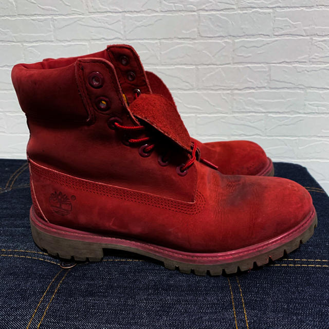 Timberland(ティンバーランド)のTimberland レッド　ブーツ　ハイカット メンズの靴/シューズ(ブーツ)の商品写真