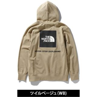 ザノースフェイス(THE NORTH FACE)のノースフェイス バックスクエアロゴフーディー ツイルベージュ Lサイズ(パーカー)