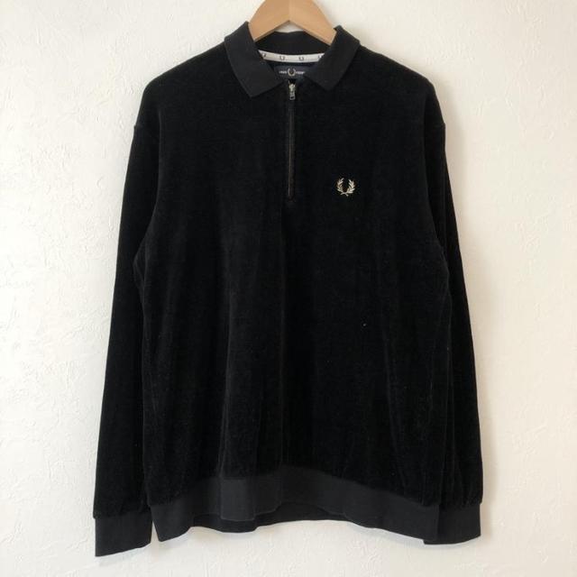 FRED PERRY(フレッドペリー)のフレッドペリー ポロシャツ 長袖 L ベロア　ハーフジップ メンズのトップス(ポロシャツ)の商品写真