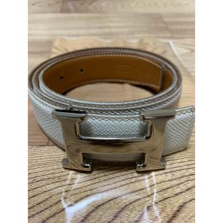 エルメス(Hermes)のHERMES レザー ベルト ホワイト(ベルト)