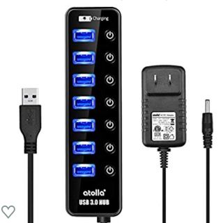 USB 3 ハブ　ACアダプタ付き　中古　美品(PC周辺機器)