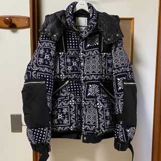 サカイ(sacai)のsacai サカイ 18AW Down ネイビー /ペイズリー ダウンジャケット(ダウンジャケット)