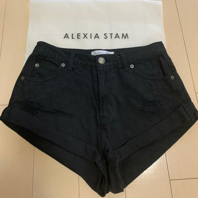 ALEXIA STAM(アリシアスタン)の［専用］ALEXIA STAM ショートパンツ　M  ブラック レディースのパンツ(ショートパンツ)の商品写真